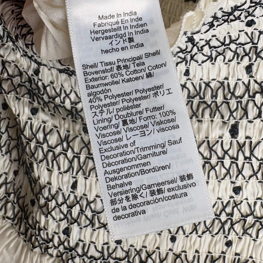 J.Crew Catania Cotton Smocked Maxi Dress XL White Blue Summer Vacation Easy NWT - Picture 13 of 14